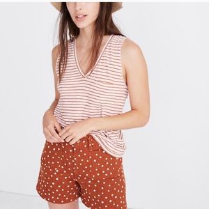 Madewell V-neck Striped Tank Top With Pocket